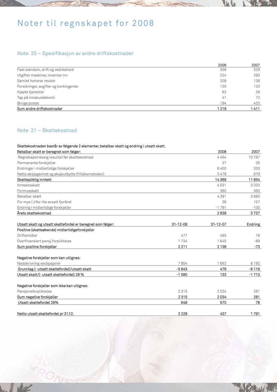 består av følgende 2 elementer, betalbar skatt og endring i utsatt skatt.