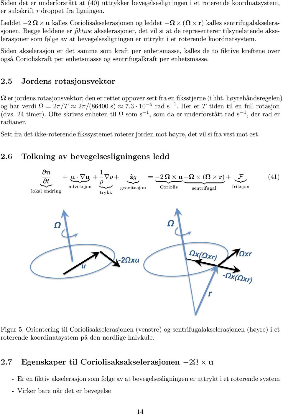 Begge leddene er fiktive akselerasjoner, det vil si at de representerer tilsynelatende akselerasjoner som følge av at bevegelsesligningen er uttrykt i et roterende koordnatsystem.