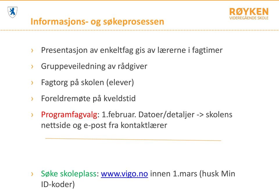 på kveldstid Programfagvalg: 1.februar.