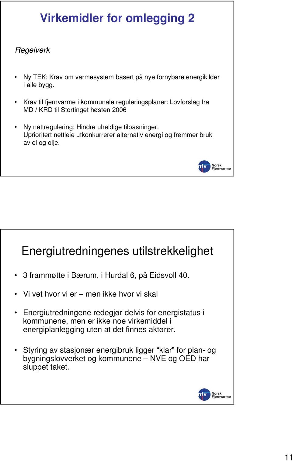 Uprioritert nettleie utkonkurrerer alternativ energi og fremmer bruk av el og olje. Energiutredningenes utilstrekkelighet 3 frammøtte i Bærum, i Hurdal 6, på Eidsvoll 40.