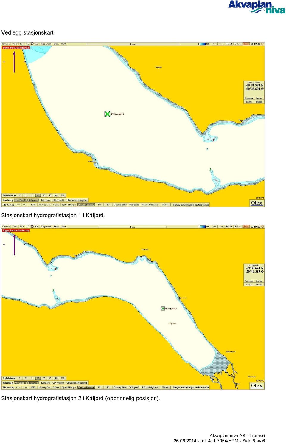 Stasjonskart hydrografistasjon 2 i Kåfjord