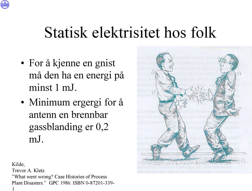 Minimum ergergi for å antenn en brennbar gassblanding er 0,2 mj.