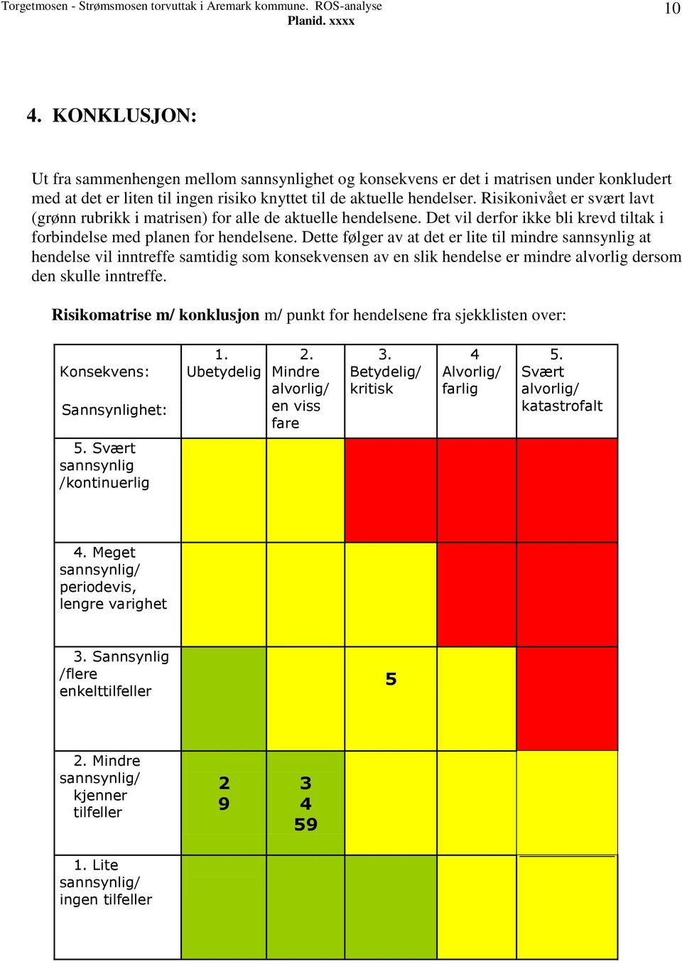 Dette følger av at det er lite til mindre sannsynlig at hendelse vil inntreffe samtidig som konsekvensen av en slik hendelse er mindre alvorlig dersom den skulle inntreffe.