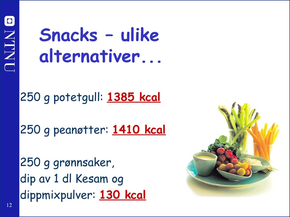 peanøtter: 1410 kcal 12 250 g