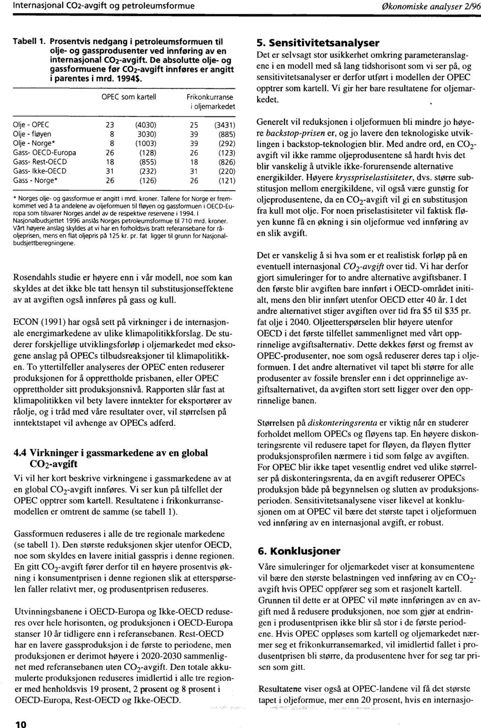 Olje - OPEC Olje - floyen Olje - Norge* Gass- OECD-Europa Gass- Rest-OECD Gass- Ikke-OECD Gass - Norge* OPEC som kartell 23 (4030) 8 3030) 8 (1003) 26 (128) 18 (855) 31 (232) 26 (126) Frikonkurranse