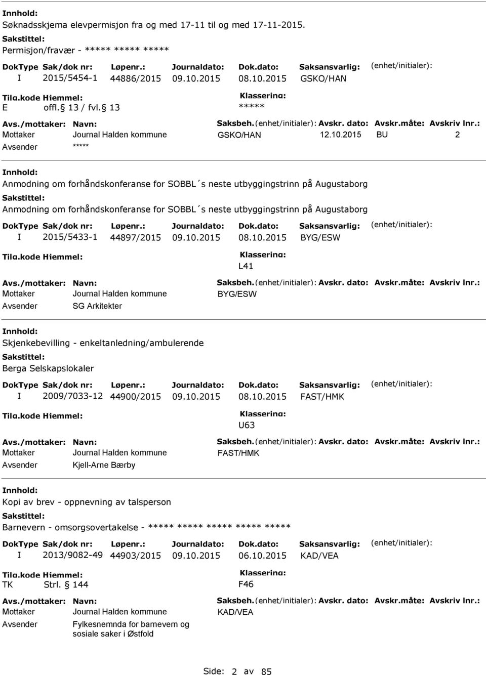 Augustaborg 2015/5433-1 44897/2015 08.10.