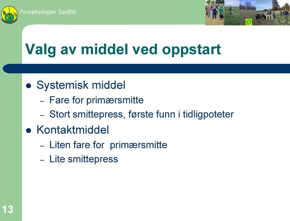 smittepress, første funn i tidligpoteter