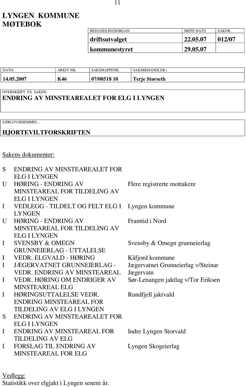 07 DATO: ARKIV NR. SAKSMAPPENR. SAKSBEHANDLER : 14.05.