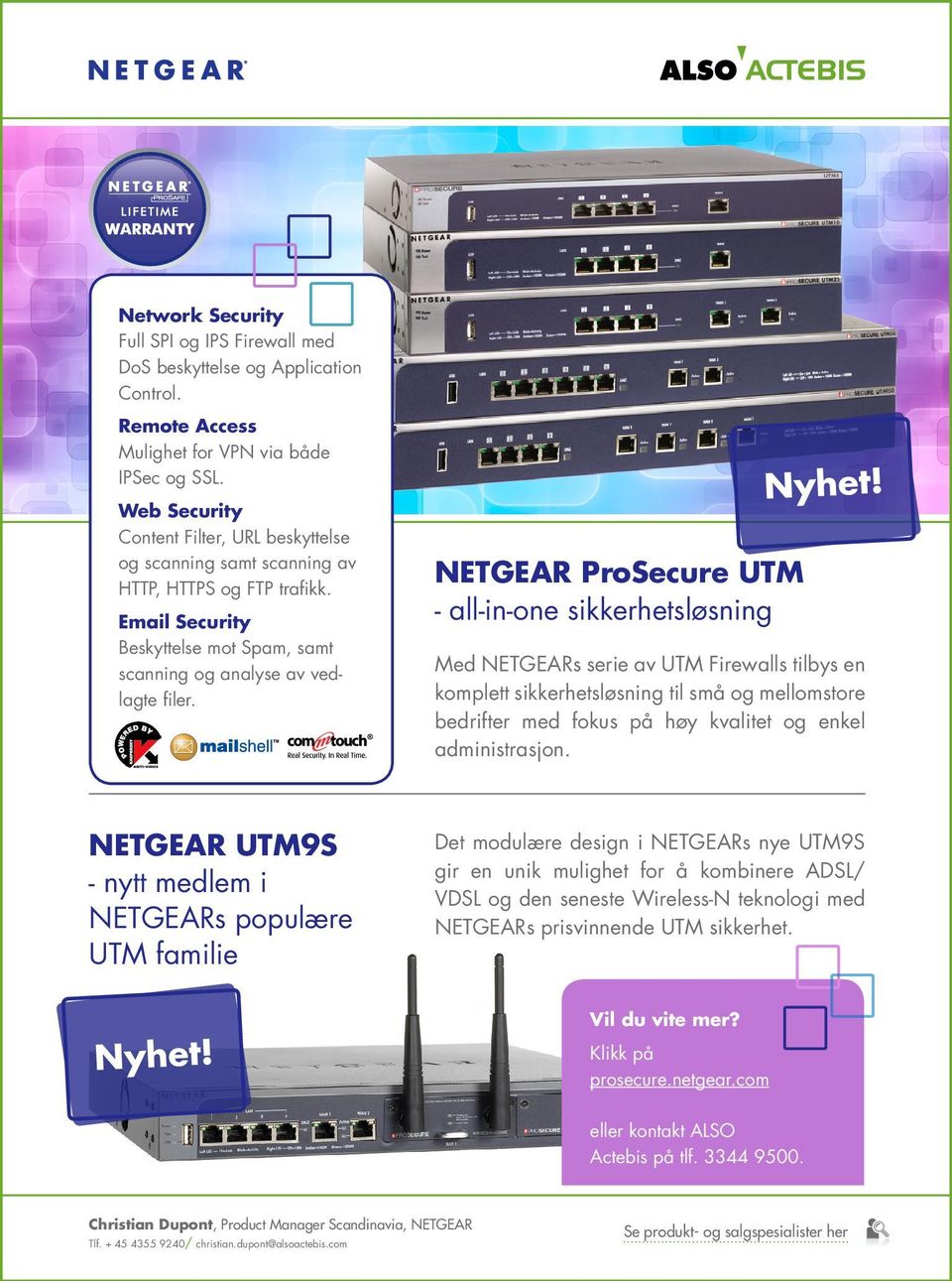 NETGEAR UTM9S - nytt medlem i NETGEARs populære UTM familie Nyhet!