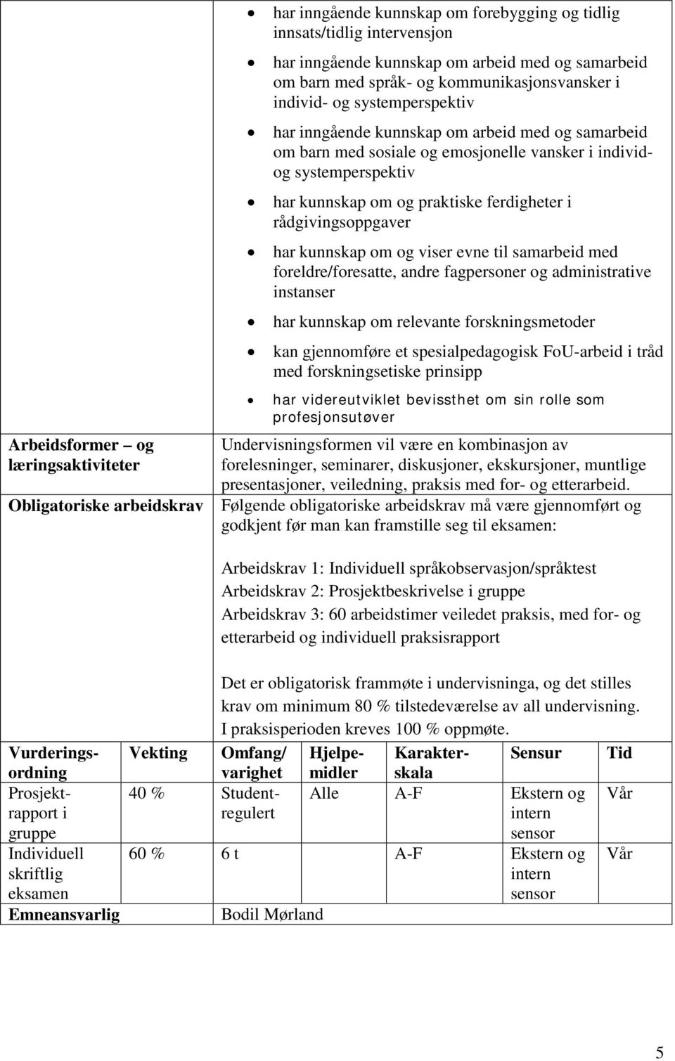 om og praktiske ferdigheter i rådgivingsoppgaver har kunnskap om og viser evne til samarbeid med foreldre/foresatte, andre fagpersoner og administrative instanser har kunnskap om relevante