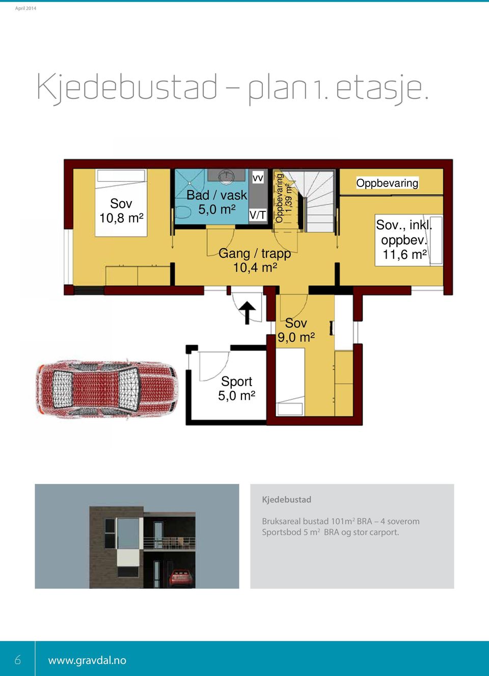 , inkl. oppbev. 11,6 m² tg.