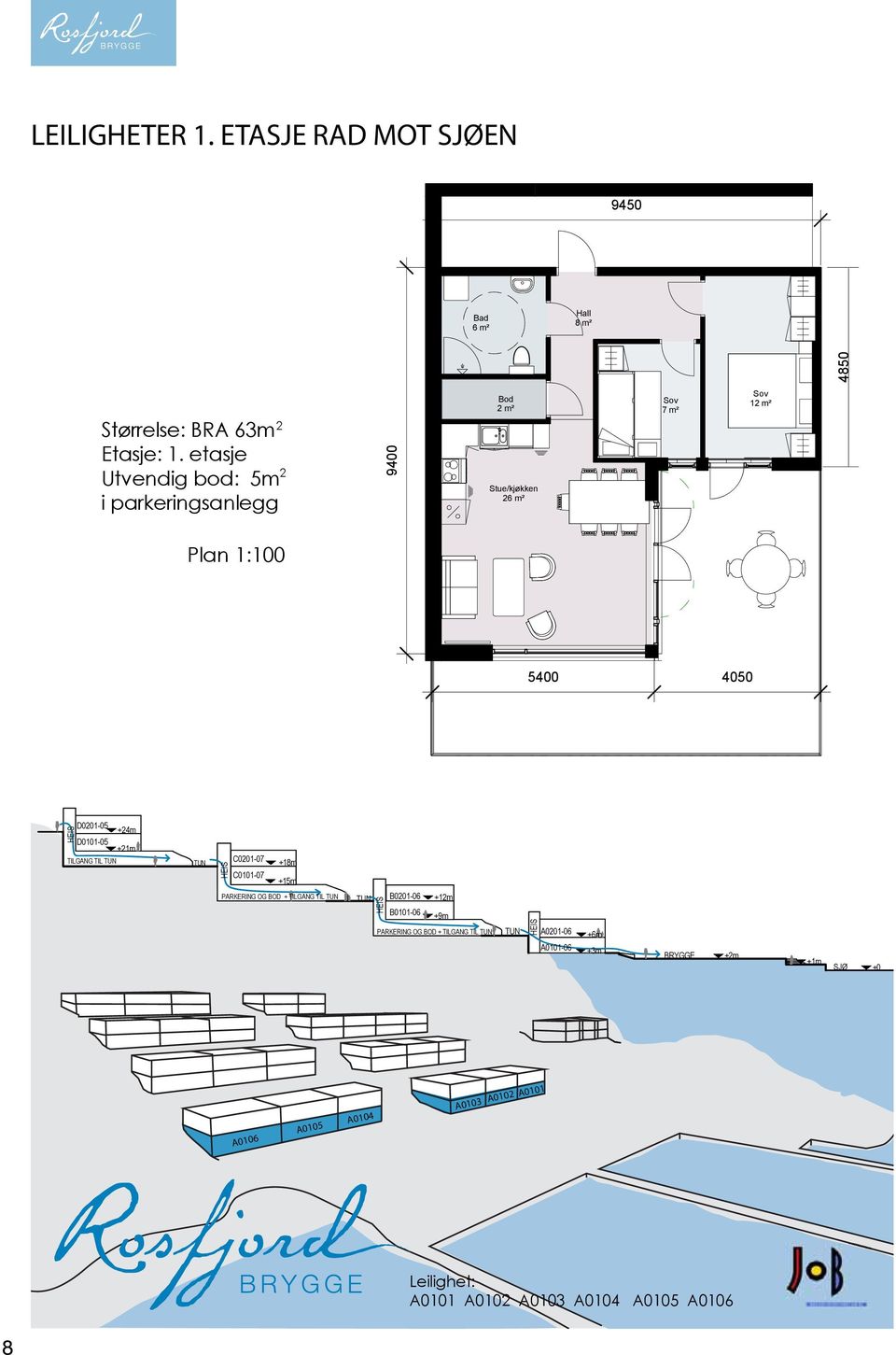 D0101-05 +21m TILGANG TIL TUN TUN C0201-07 C0101-07 +18m +15m PARKERING OG BOD + TILGANG TIL TUN TUN B0201-06 +12m B0101-06 +9m