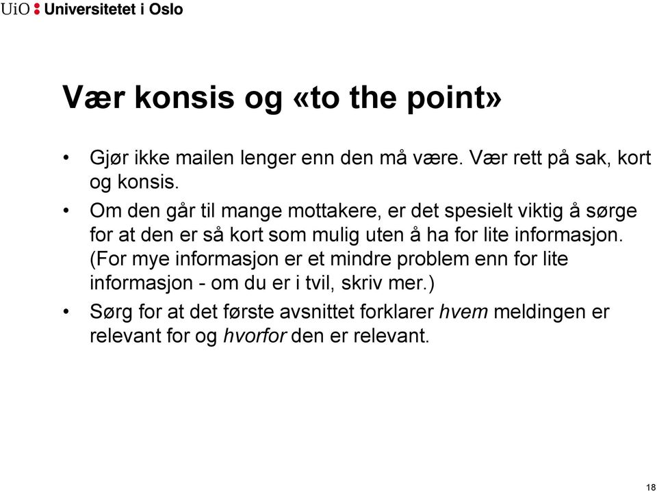 for lite informasjon.