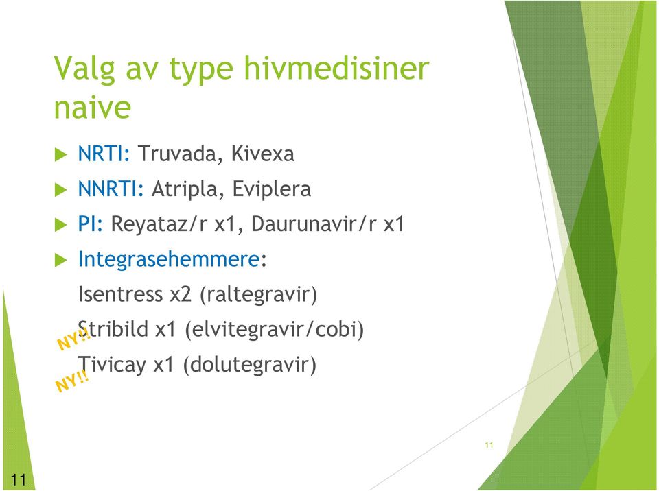 x1 Integrasehemmere: Isentress x2 (raltegravir) NY!