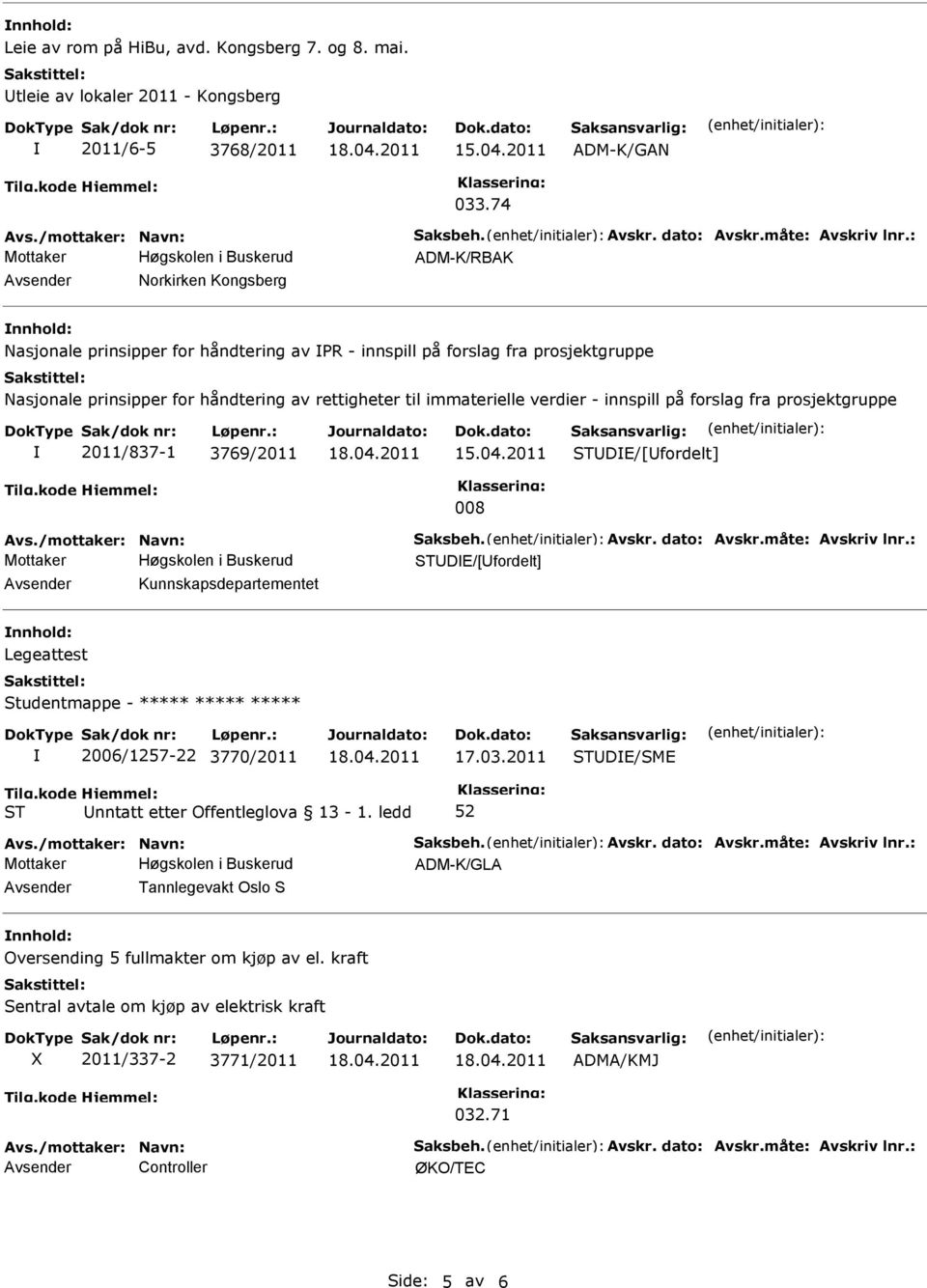 rettigheter til immaterielle verdier - innspill på forslag fra prosjektgruppe 2011/837-1 3769/2011 DE/[fordelt] 008 Mottaker DE/[fordelt] Kunnskapsdepartementet Legeattest