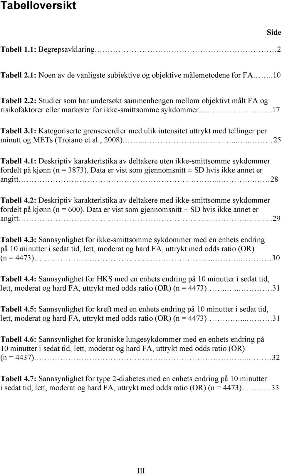 1: Kategoriserte grenseverdier med ulik intensitet uttrykt med tellinger per minutt og MEs (roiano et al., 2008)........ 25 abell 4.