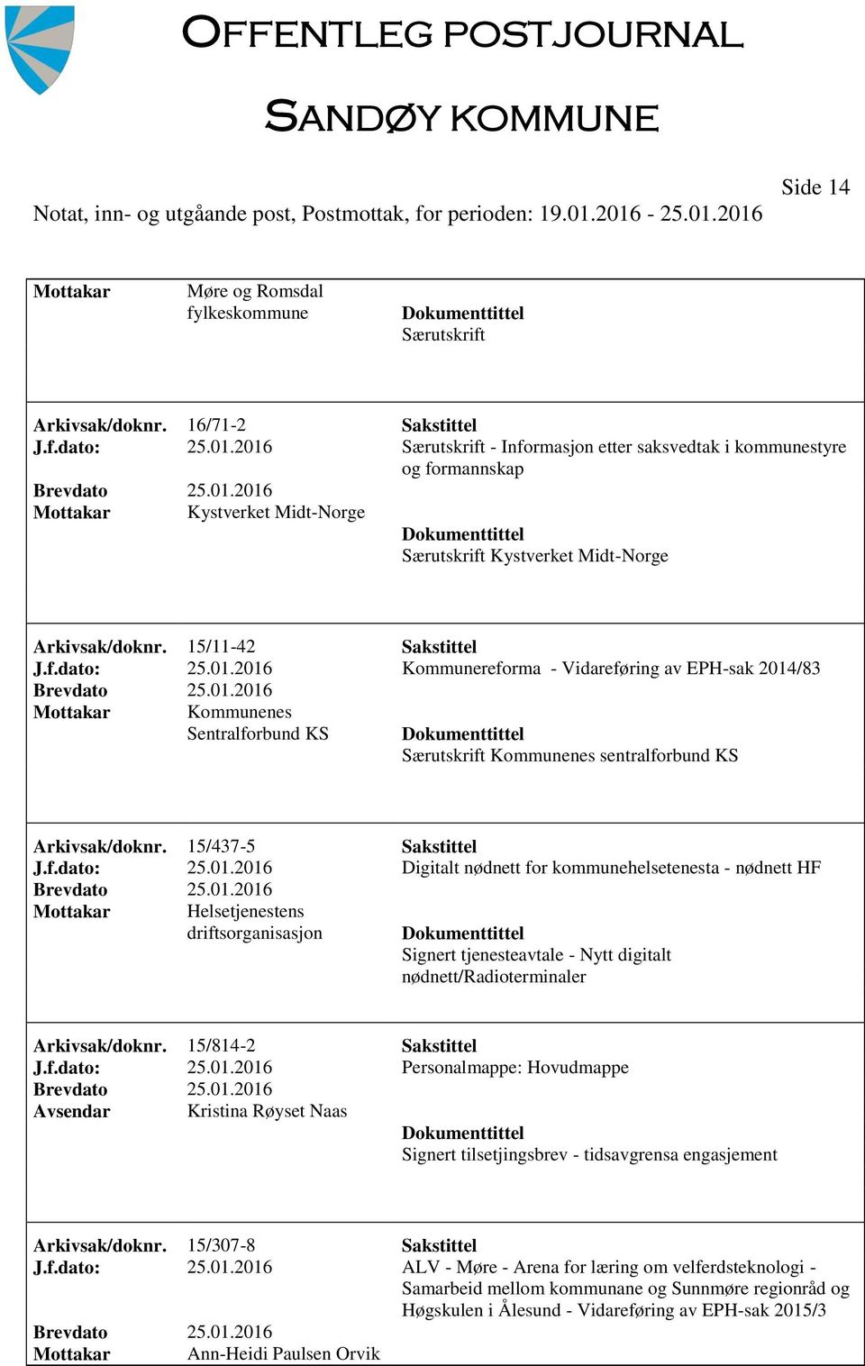 15/437-5 Sakstittel J.f.dato: 25.01.