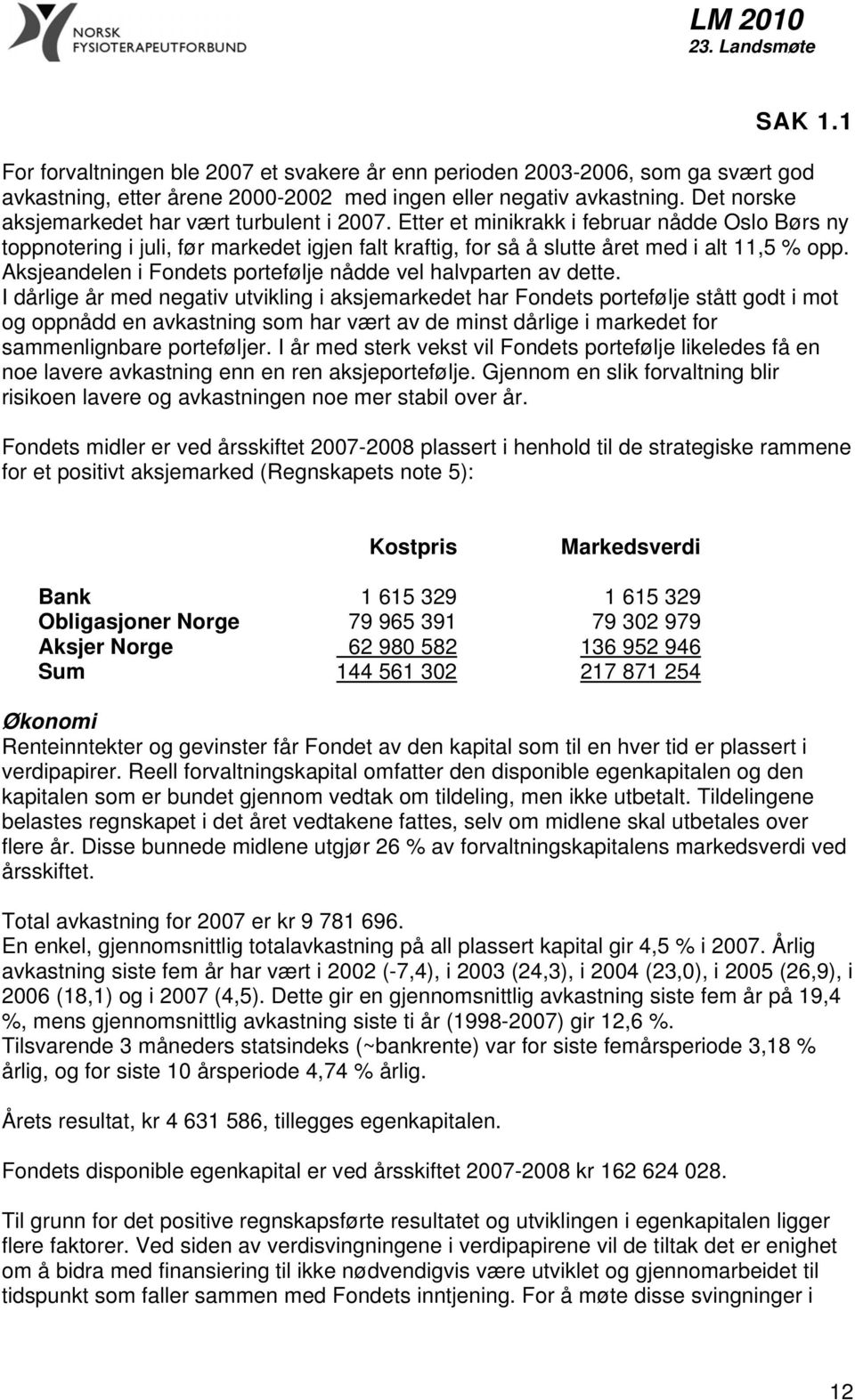 Aksjeandelen i Fondets portefølje nådde vel halvparten av dette.