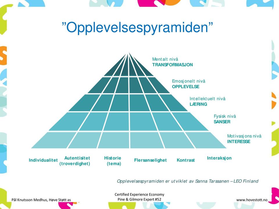 Individualitet Autentisitet (troverdighet) Historie (tema) Flersanselighet Kontrast