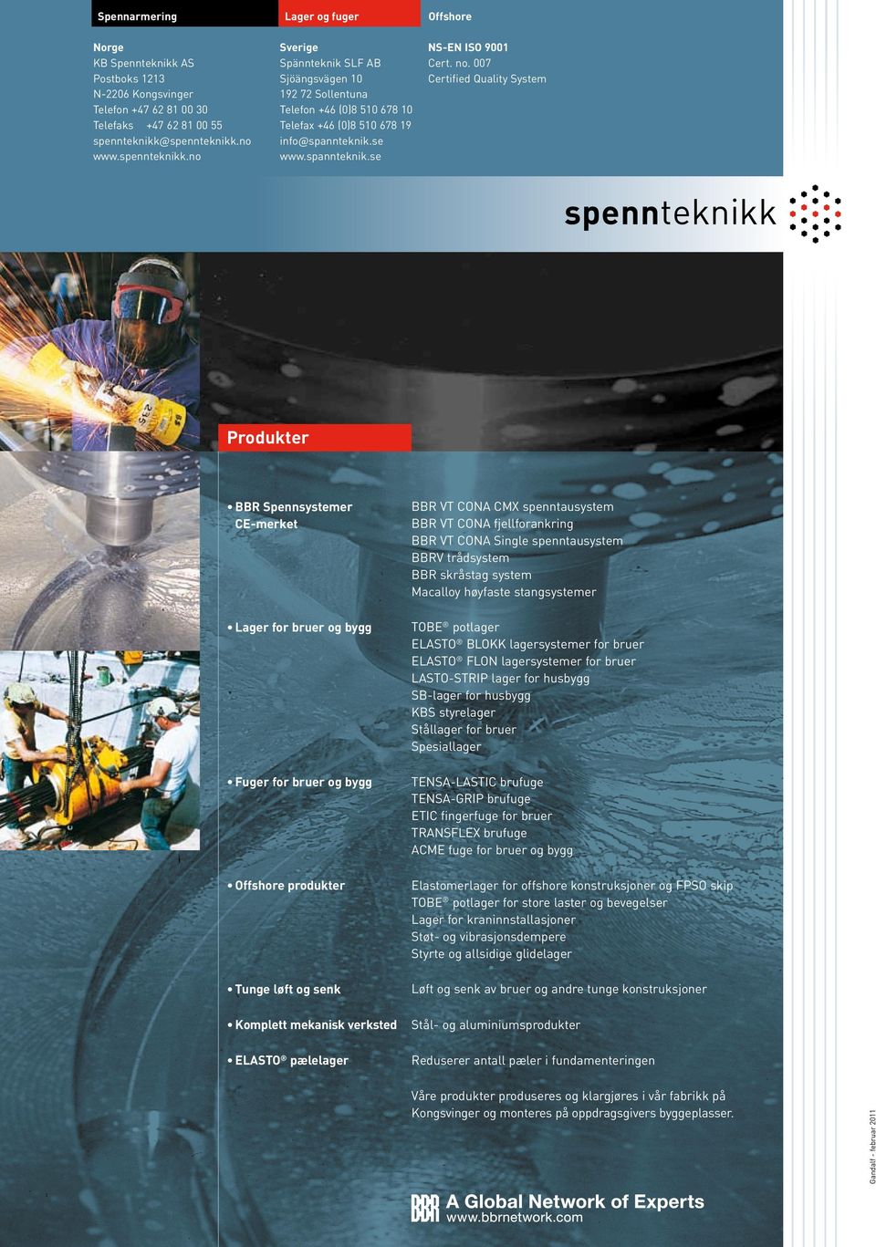 spannteknik.se Offshore NS-EN ISO 9001 Cert. no.