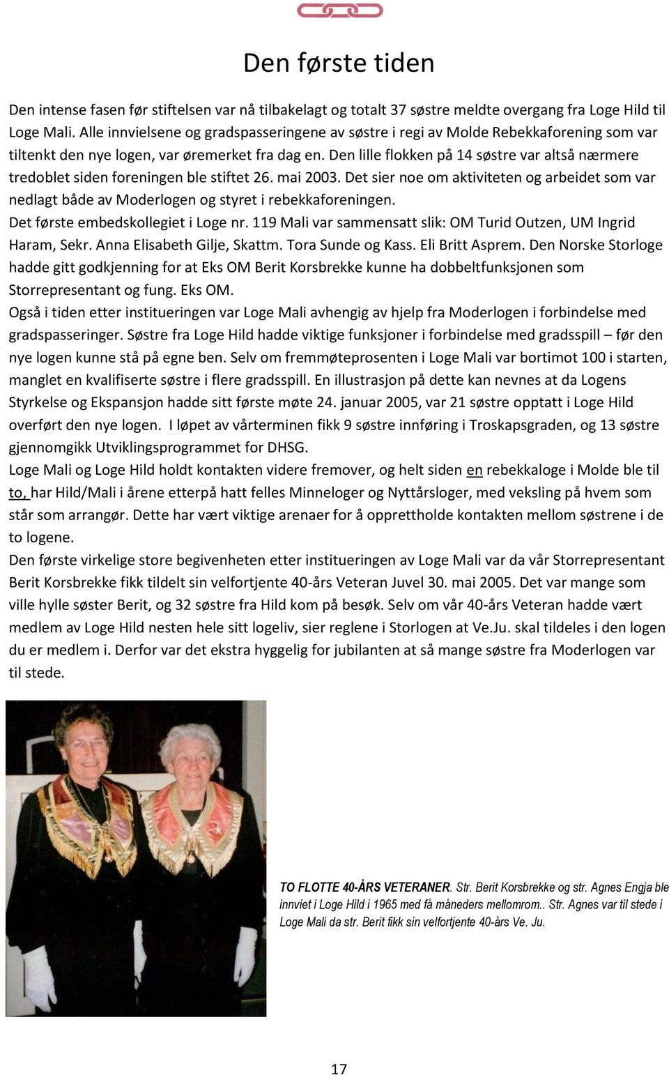 Den lille flokken på 14 søstre var altså nærmere tredoblet siden foreningen ble stiftet 26. mai 2003.