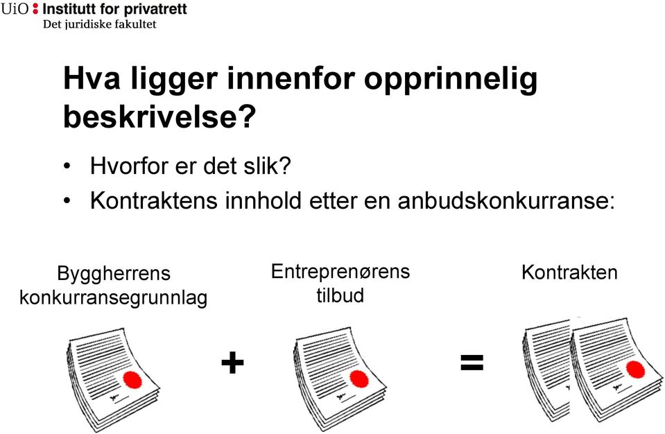 Kontraktens innhold etter en