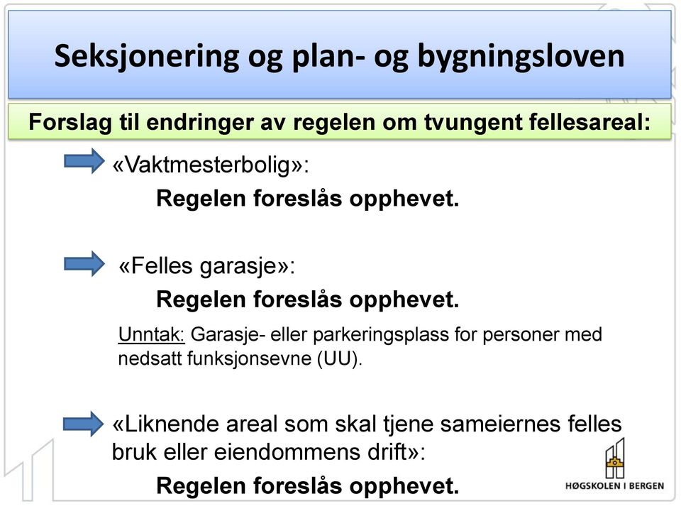 Unntak: Garasje- eller parkeringsplass for personer med nedsatt funksjonsevne (UU).