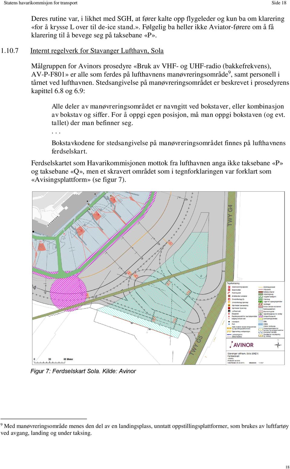 7 Internt regelverk for Stavanger Lufthavn, Sola Målgruppen for Avinors prosedyre «Bruk av VHF- og UHF-radio (bakkefrekvens), AV-P-F801» er alle som ferdes på lufthavnens manøvreringsområde 9, samt