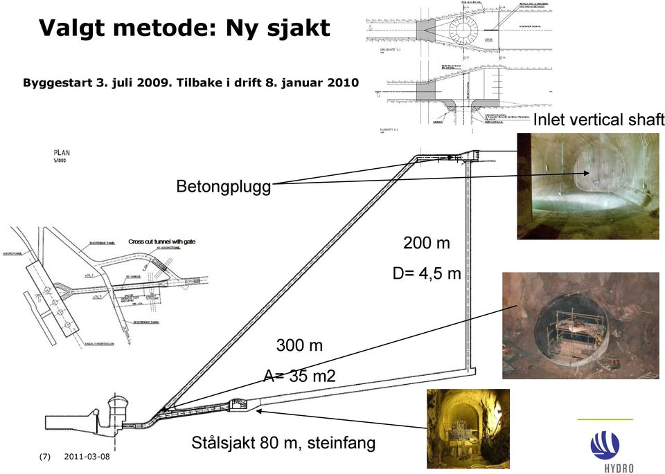 januar 2010 Inlet vertical shaft Betongplugg