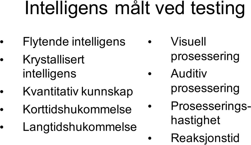 Korttidshukommelse Langtidshukommelse Visuell