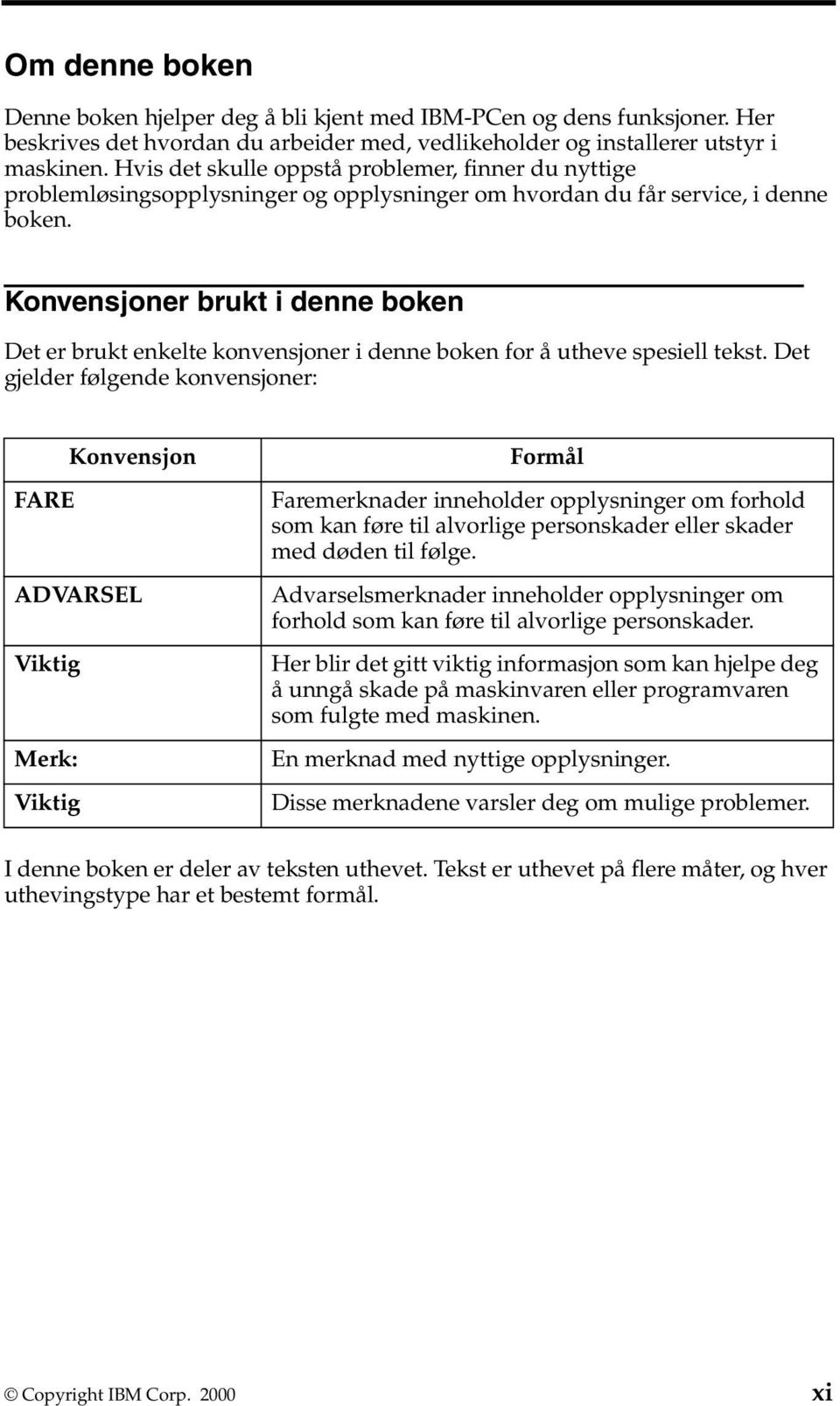 Konvensjoner brukt i denne boken Det er brukt enkelte konvensjoner i denne boken for å utheve spesiell tekst.