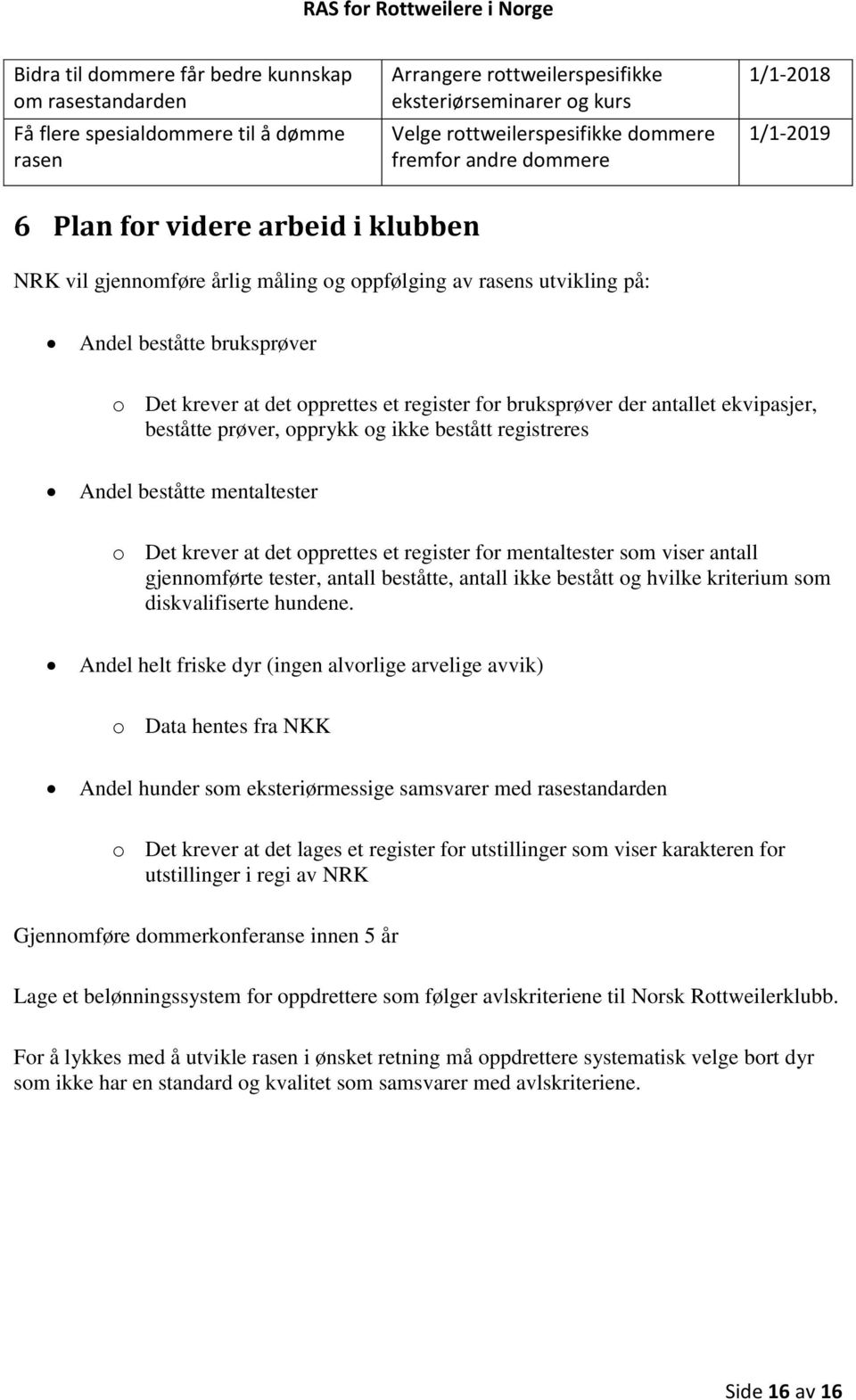 register for bruksprøver der antallet ekvipasjer, beståtte prøver, opprykk og ikke bestått registreres Andel beståtte mentaltester o Det krever at det opprettes et register for mentaltester som viser