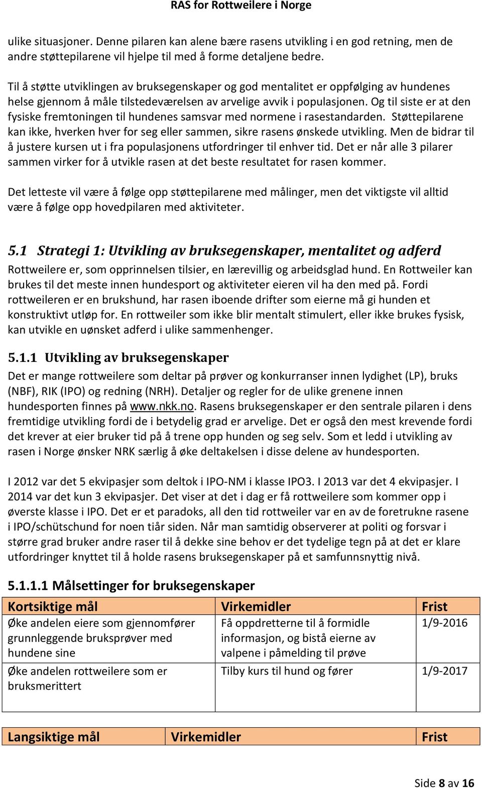 Og til siste er at den fysiske fremtoningen til hundenes samsvar med normene i rasestandarden. Støttepilarene kan ikke, hverken hver for seg eller sammen, sikre rasens ønskede utvikling.