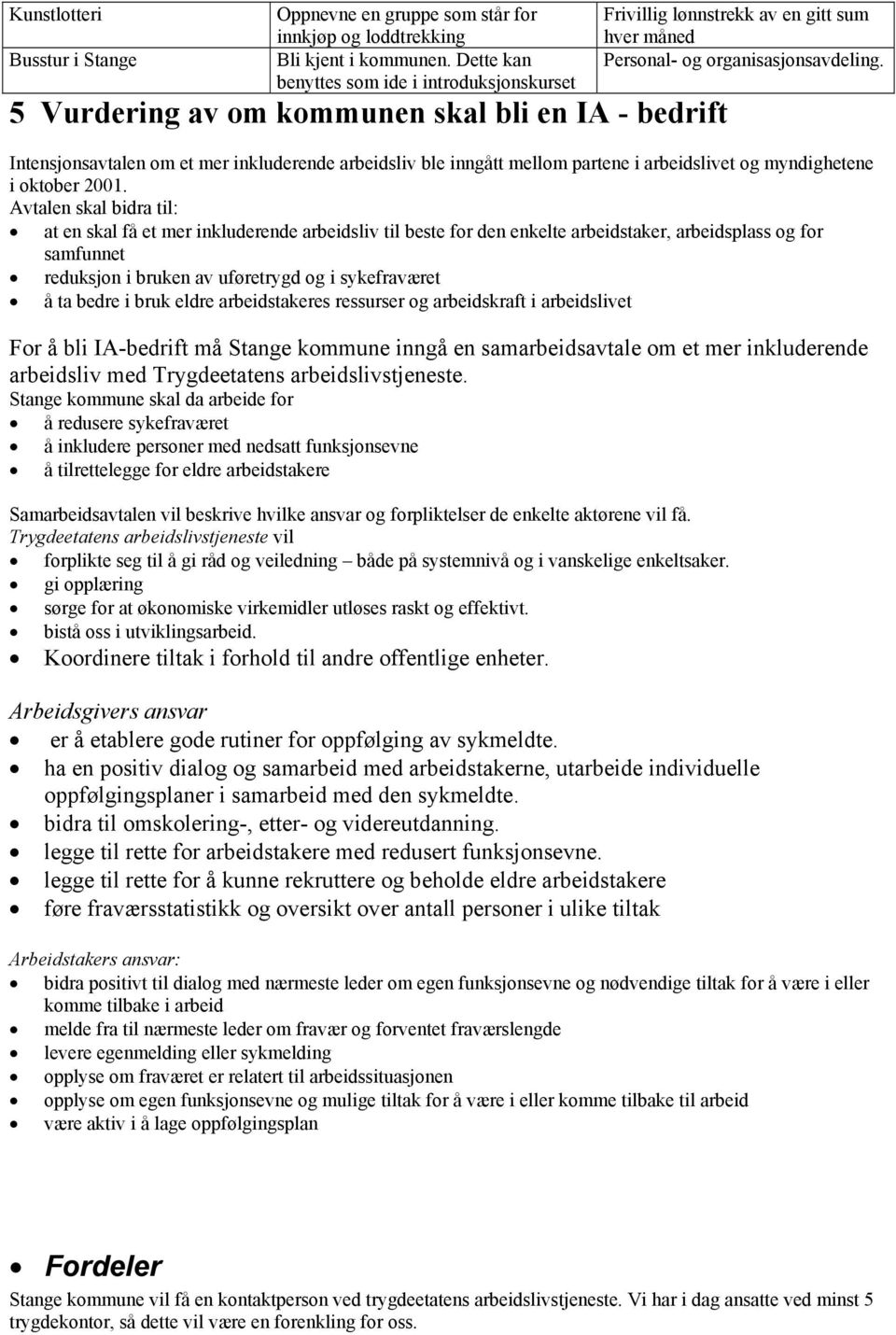 Intensjonsavtalen om et mer inkluderende arbeidsliv ble inngått mellom partene i arbeidslivet og myndighetene i oktober 2001.