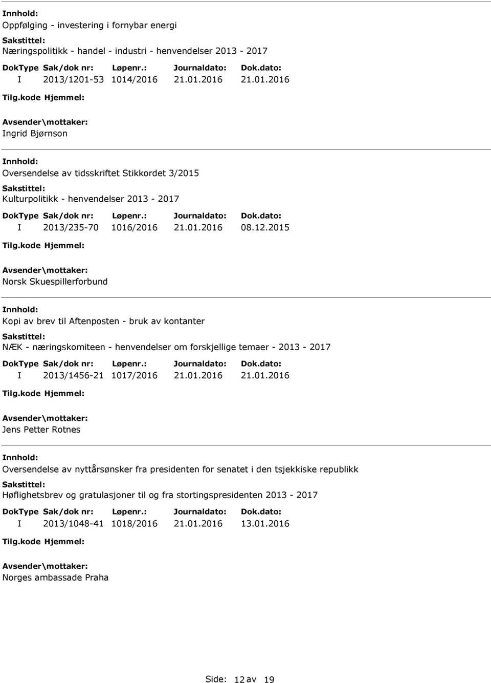 2015 Norsk Skuespillerforbund Kopi av brev til Aftenposten - bruk av kontanter NÆK - næringskomiteen - henvendelser om forskjellige temaer - 2013-2017 2013/1456-21