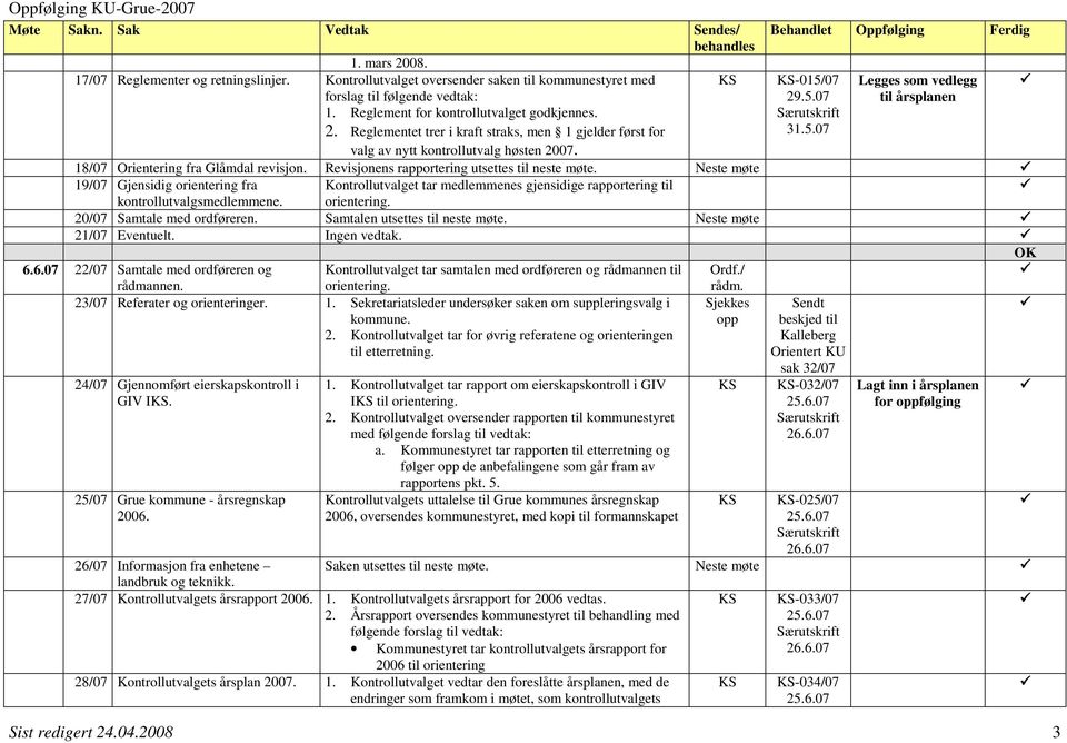 Revisjonens rapportering utsettes til neste møte. Neste møte 19/07 Gjensidig orientering fra Kontrollutvalget tar medlemmenes gjensidige rapportering til kontrollutvalgsmedlemmene.