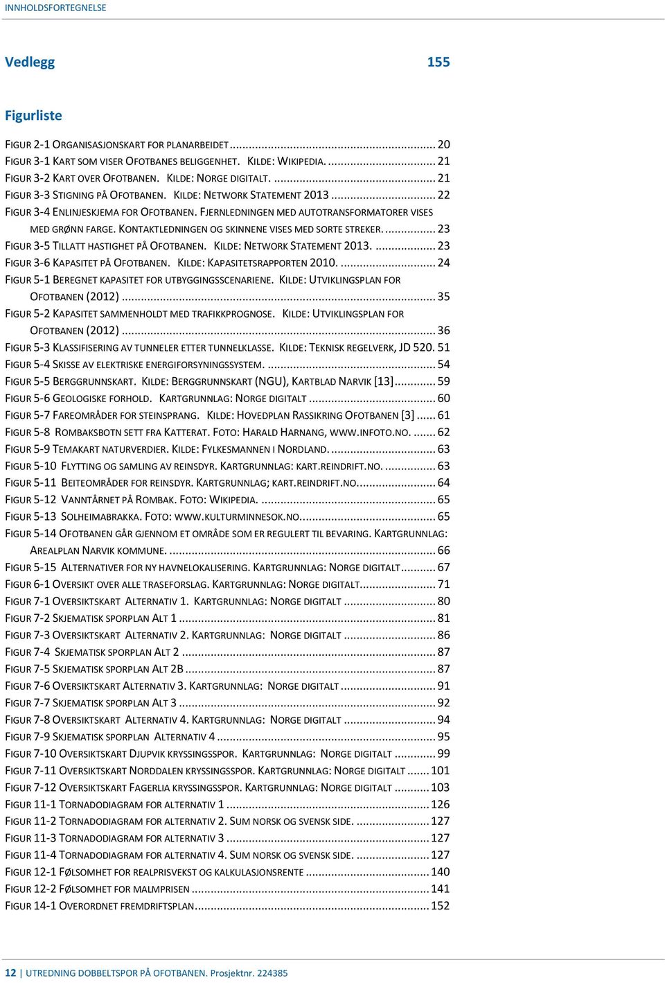 KONTAKTLEDNINGEN OG SKINNENE VISES MED SORTE STREKER.... 23 FIGUR 3-5 TILLATT HASTIGHET PÅ OFOTBANEN. KILDE: NETWORK STATEMENT 2013.... 23 FIGUR 3-6 KAPASITET PÅ OFOTBANEN.