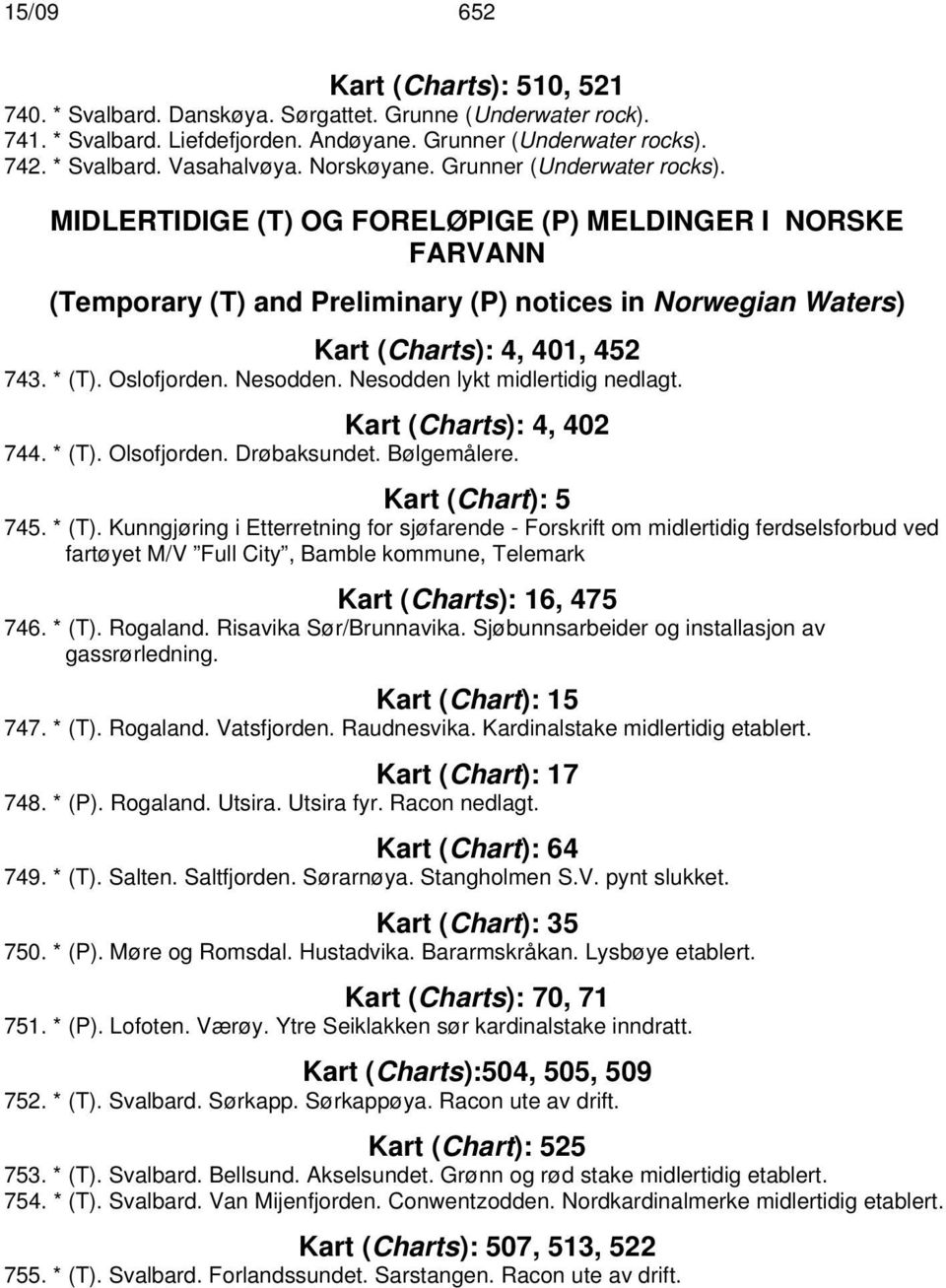 * (T). Oslofjorden. Nesodden. Nesodden lykt midlertidig nedlagt. Kart (Charts): 4, 402 744. * (T).