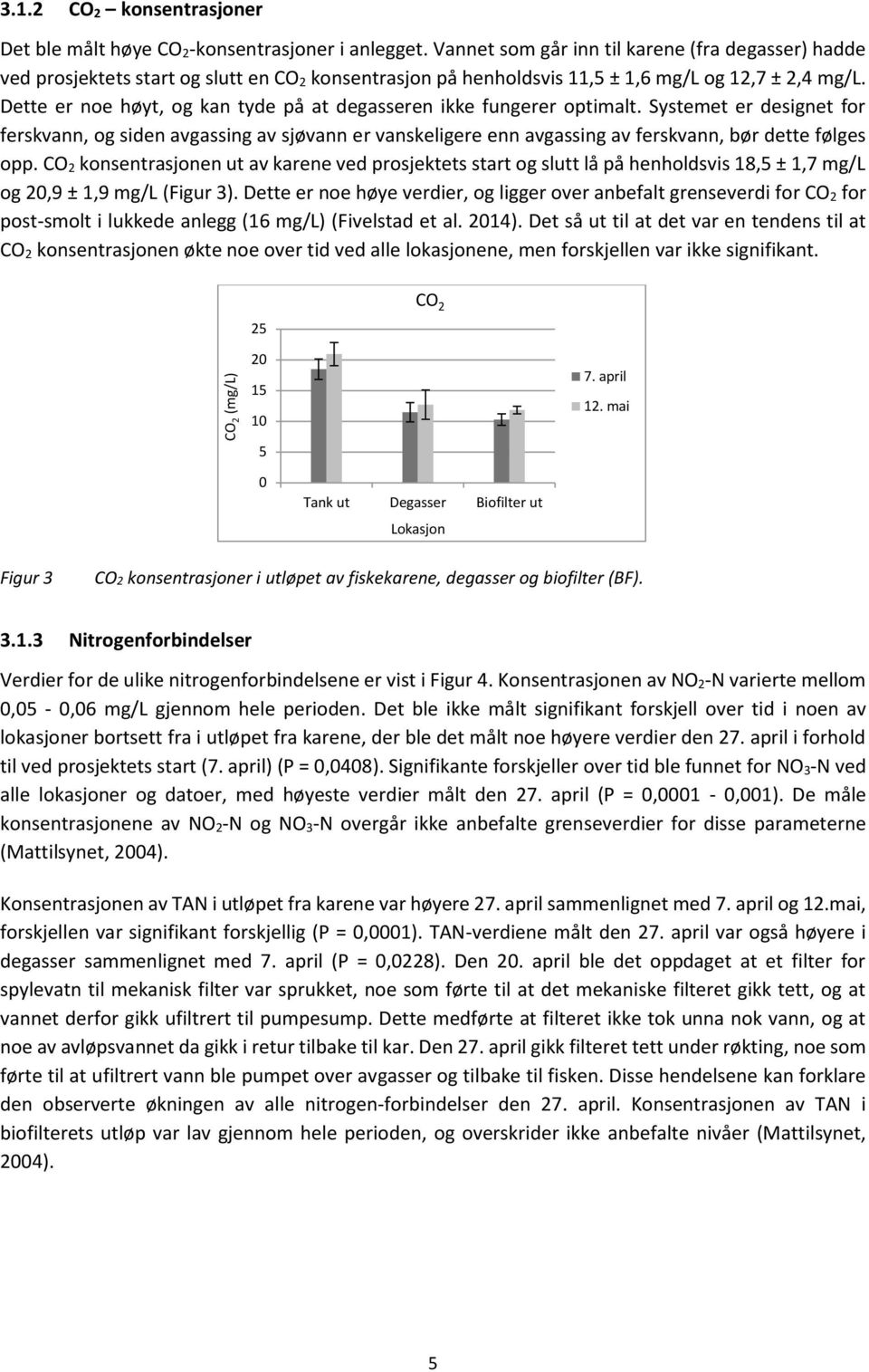 Dette er noe høyt, og kan tyde på at degasseren ikke fungerer optimalt.