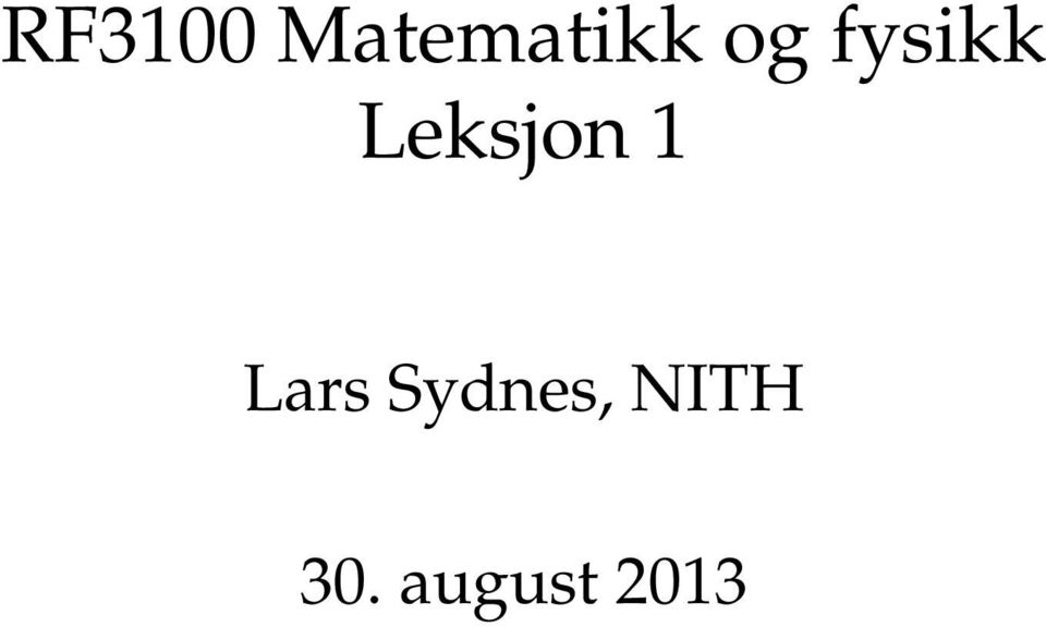 1 Lars Sydnes,