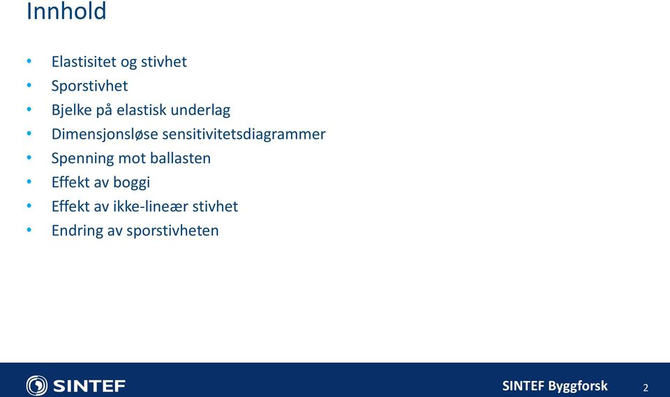 sensitivitetsdiagrammer Spenning mot ballasten