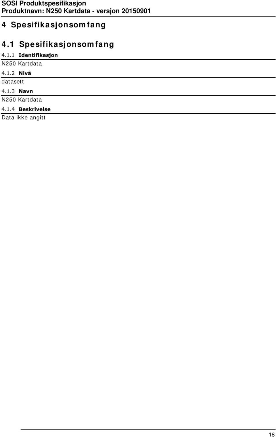 N250 Kartdata datasett