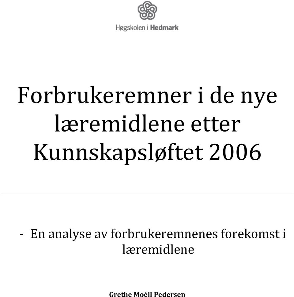 analyse av forbrukeremnenes