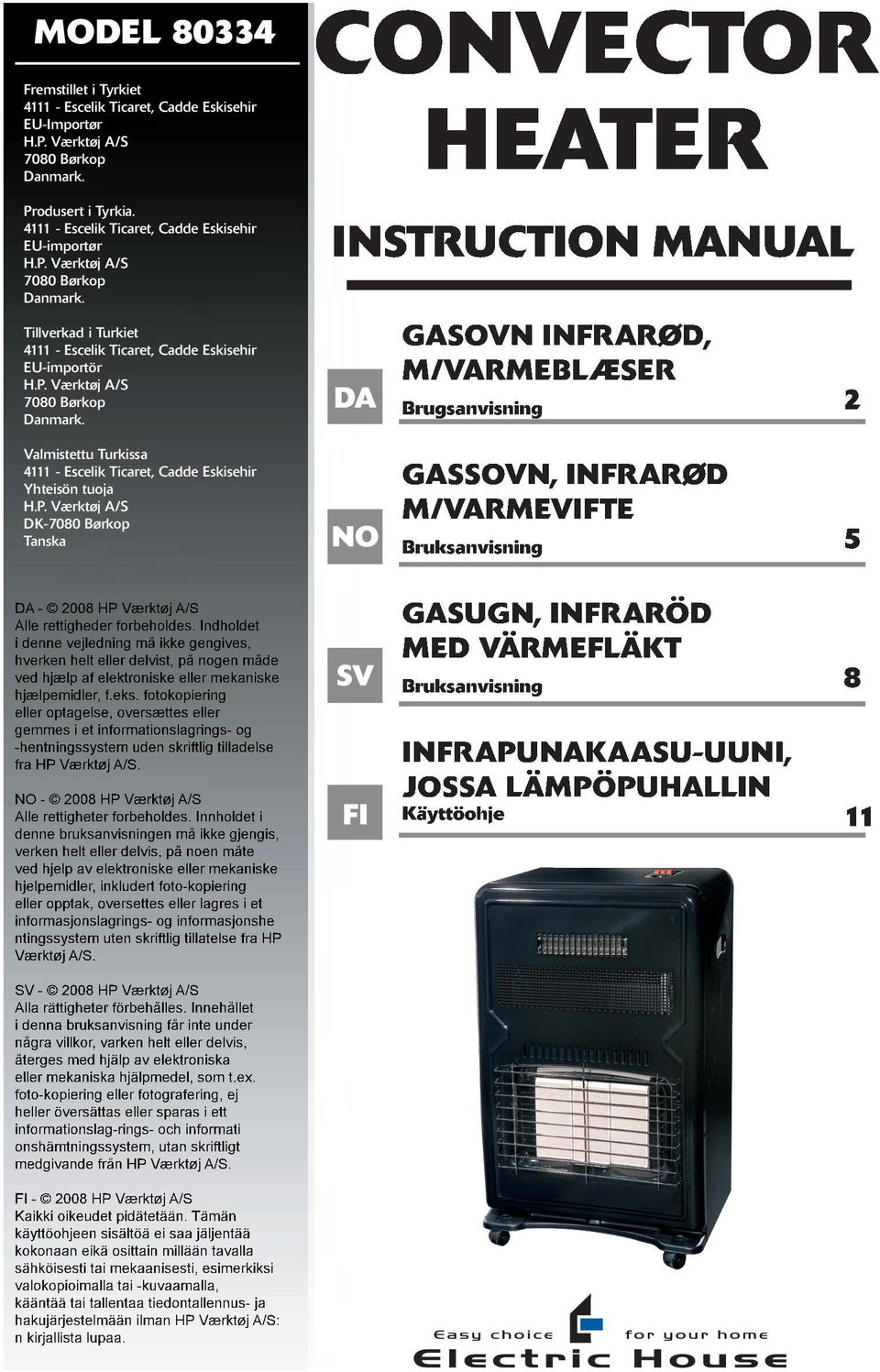 Indholdet i denne vejledning må ikke gengives, hverken helt eller delvist, på nogen måde ved hjælp af elektroniske eller mekaniske hjælpemidler, f.eks.