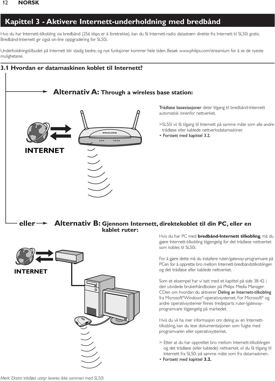 com/streamium for å se de nyeste mulighetene. 3.1 Hvordan er datamaskinen koblet til Internett?