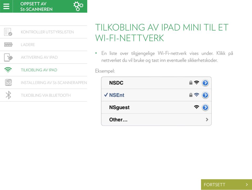 tilgjengelige Wi-Fi-nettverk vises under.