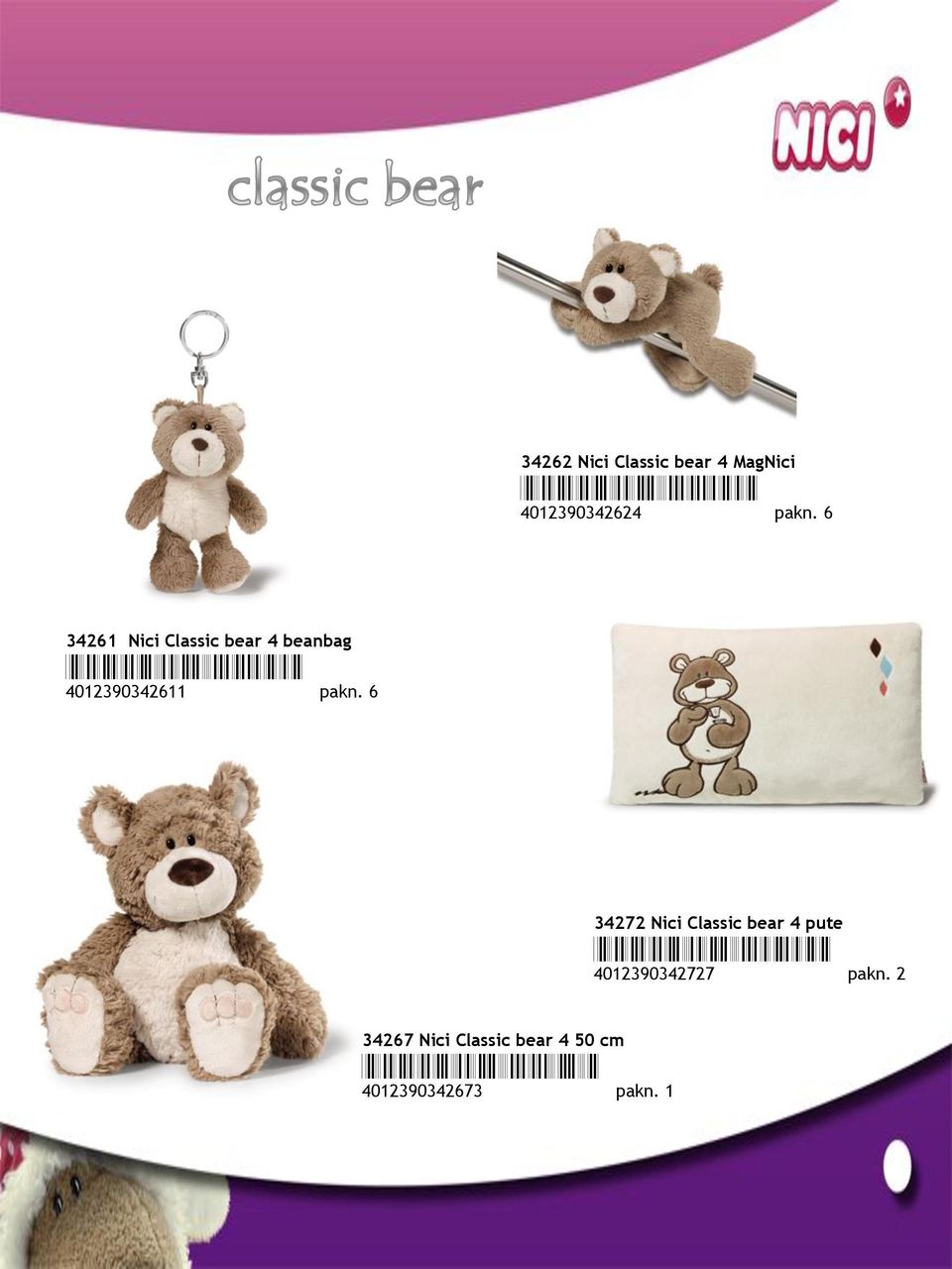 6 34272 Nici Classic bear 4 pute *4012390342727* 4012390342727 pakn.