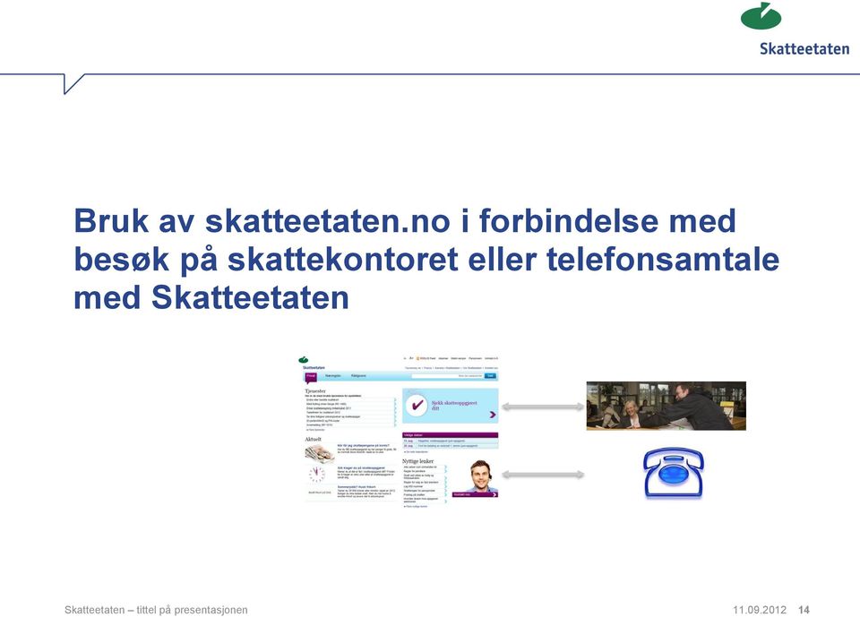 skattekontoret eller telefonsamtale