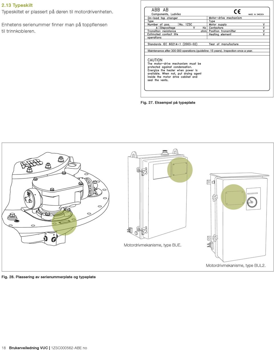 Maintenance after 300 000 operations (guideline: 15 years). Inspection once a year. Fig. 27.