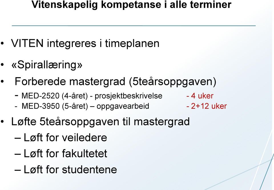 prosjektbeskrivelse - 4 uker - MED-3950 (5-året) oppgavearbeid - 2+12 uker